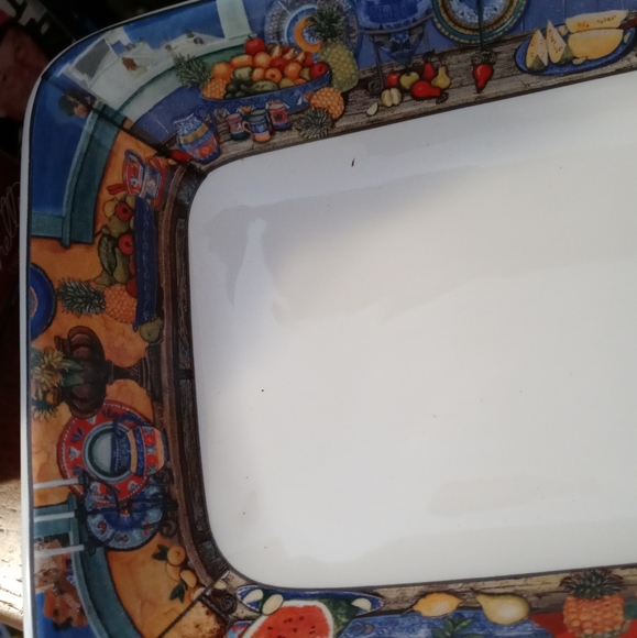 🌮 SAKURA Table Porcelain 18.5" Vintage SERVING PLATTER 🍜NICE GIFT.🍱🎁 - Picture 6 of 12